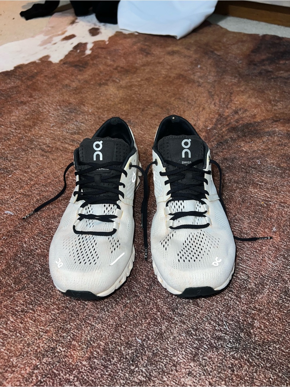 On Running Women's White and Black Cloud Running Shoes